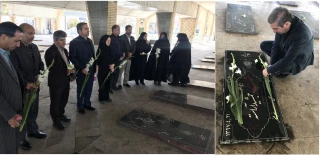 غبار روبی و عطر افشانی مزار شهدا و ایثارگران دوران دفاع مقدس و شهید جمشید آراسته
